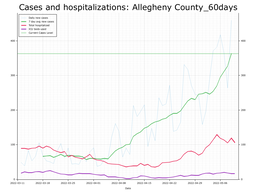 Allegheny County 60 day Cases, Hospitalizations graph