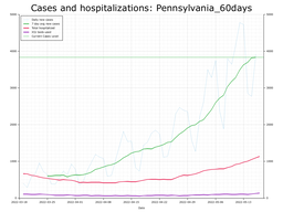 Allegheny County 60 day Cases, Hospitalizations graph