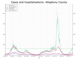 Allegheny County Cases, Hospitalizations graph