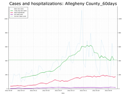 Allegheny County 60 day Cases, Hospitalizations graph