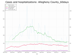 Allegheny County 60 day Cases, Hospitalizations graph