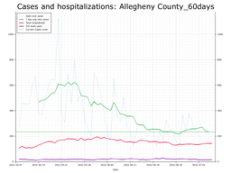 Allegheny County 60 day Cases, Hospitalizations graph