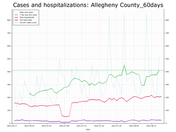 Allegheny County 60 day Cases, Hospitalizations graph