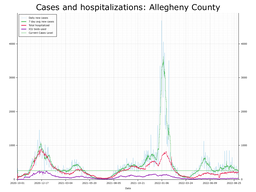 Allegheny County Cases, Hospitalizations graph